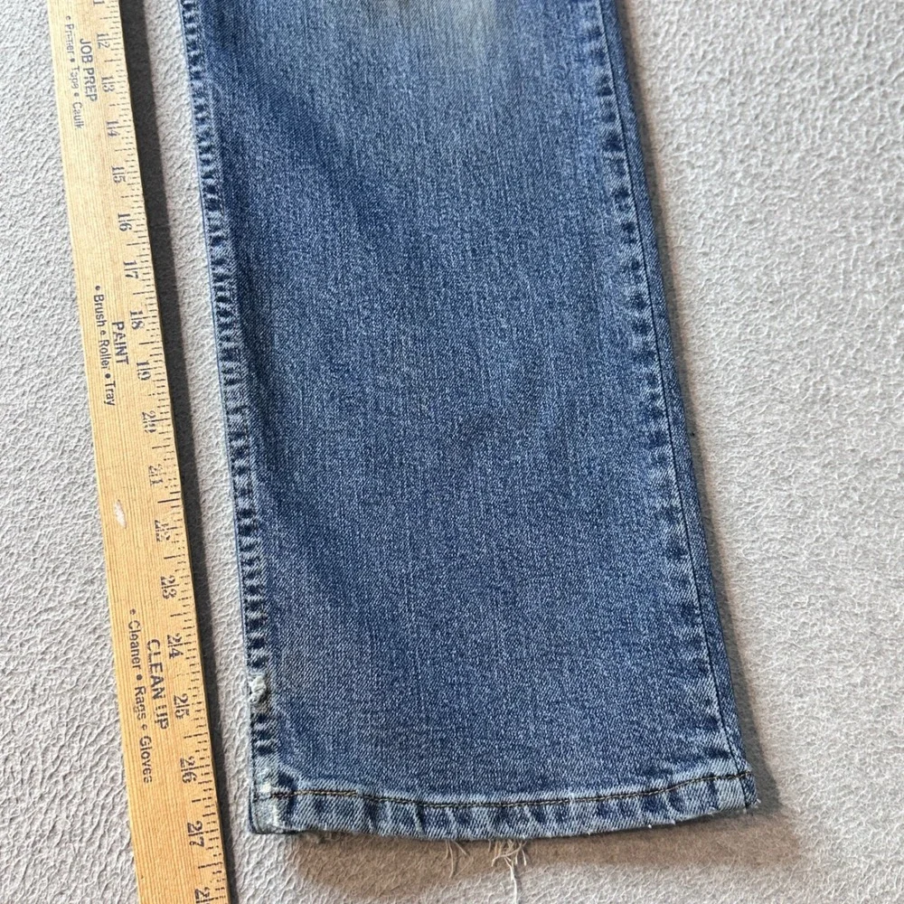 Wrangler Jeans Mens 36x29 Blue Regular Fit 96CFW Straight Leg Stretch Distressed
